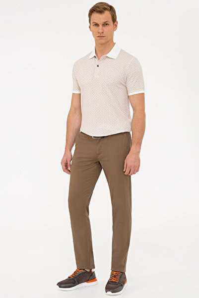 Pierre Cardin Light Brown Slim Fit Chino Trousers