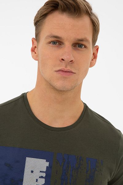 Pierre Cardin T-shirt Khaki Slim Fit Crew Neck