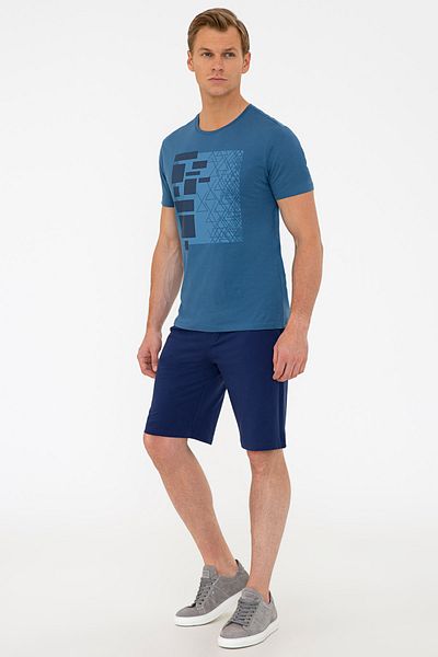 Pierre Cardin Πλεκτό σορτς Navy Blue Standard Fit