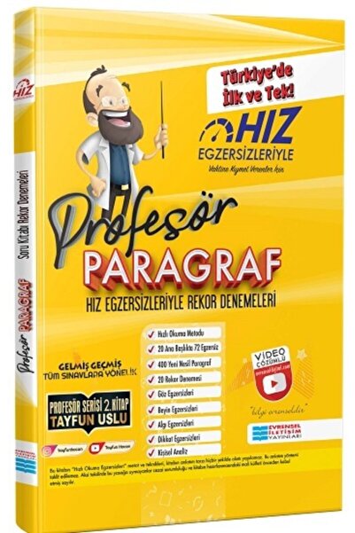 Genel Markalar Profesör Paragraf - Hız Egzersizleriyle Rekor Denemeler (video Çözümlü) Evrensel Iletişim
