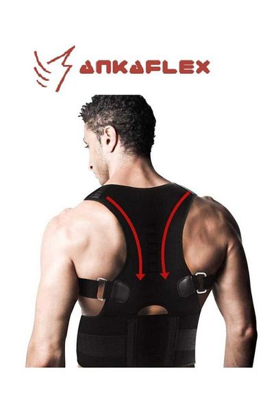 Ankaflex مشد رياضي للرجال - حزام خصر مغناطيسي، مشد للوضع المستقيم، دعم للكتف والظهر