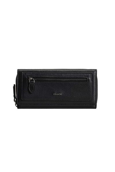 Grande Black Leather Women's Wallet - 2636 Model