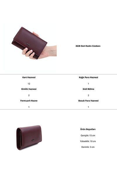 Grande Black Leather Women's Wallet - 2628 Model