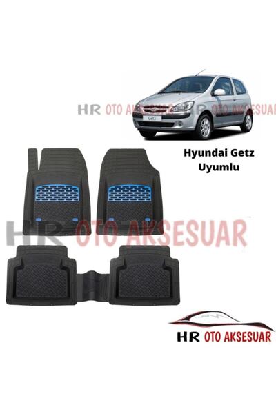 TEAMCAR Hyundai Getz Uyumlu Derin Havuzlu Krom Mavi 3d Paspas
