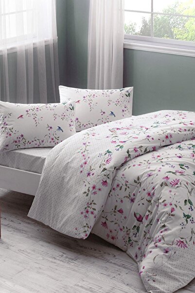 Taç Rosina Ranforce Çift Kişilik Nevresim Takımı Lila