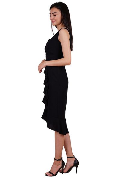 SpringStore Rochie de seară scurtă cu decolteu în V cu volane