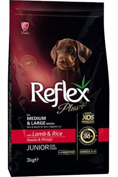 Reflex Plus Junior Kuzu Etli Ve Pirinçli Orta Ve Büyük Irk Yavru Köpek Maması...