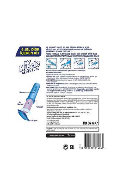 Mr. Muscle Klozet Jel Blok, Tuvalet Temizleyici, Lavanta, 36g