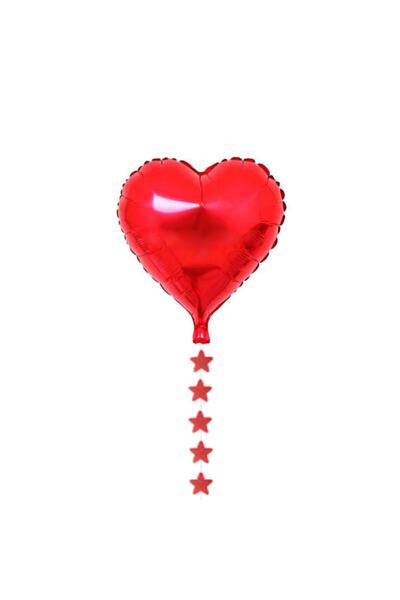 parti sürprizi ذيل بالون من رقائق القلب الأحمر