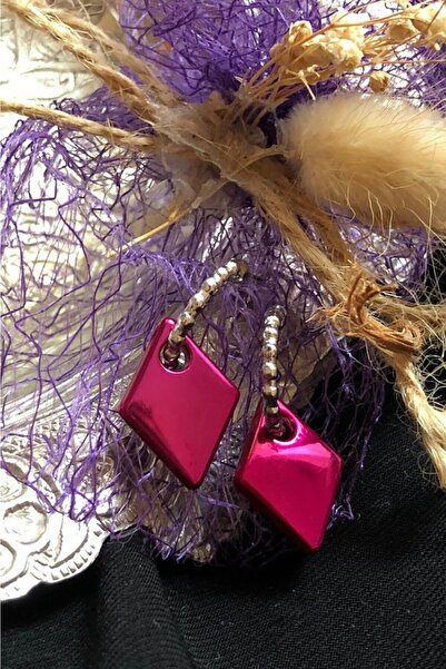 Leerybee Chrome Fuchsia Color Antiallergic Tile Earrings