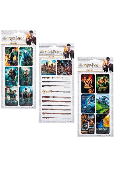 Genel Markalar Sticker 3'lü Set Harry Potter Lisanslı Etiket Özel Tasarım