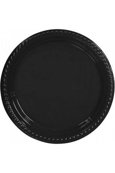 Roll-Up Black Plastic Round Plate