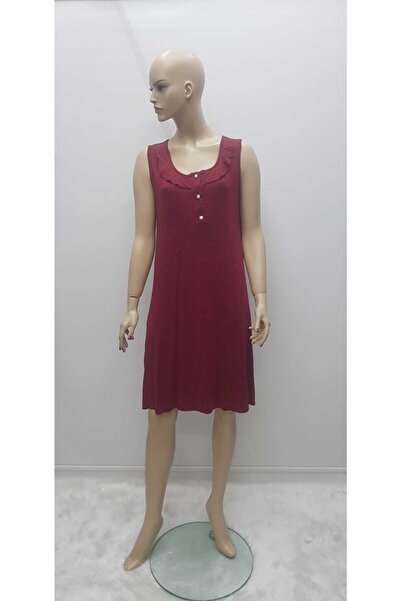 LİMİSSİ 617 Cămașă de noapte pentru femei fără mâneci cu buline Roșu Claret