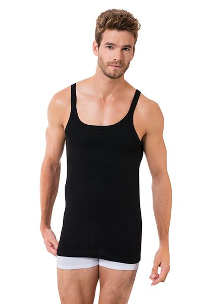 Öztaş Underwear Men's Black 3-Piece Thin Strap Undershirt