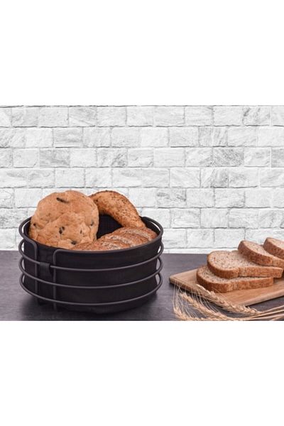 vipgross Black Round Metal Bread Basket