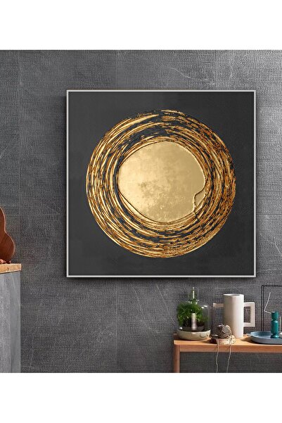 Markazip Gümüş Metal Çerçeveli Kanvas Tablo 90x90cm Kod: Lk688-k-g