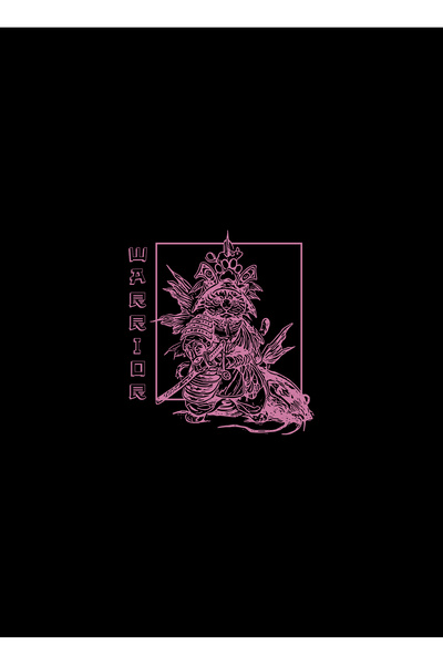 Trendyol Collection Μπλουζάκι Far East Printed Black Regular - TMNSS24TS00220