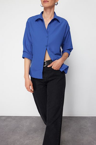 Edit by Trendyol Saks Oversize Knitted Shirt Tedss24Go00000