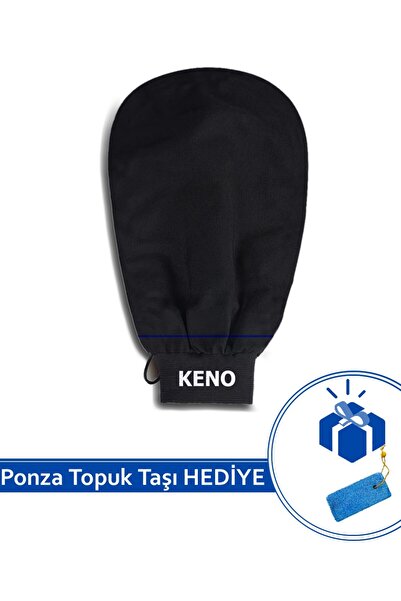 KENO Banyo Duş Kesesi Peeling Eldiveni Floş Ipek Unisex Siyah
