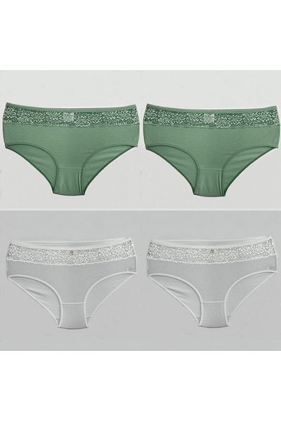 Clara Butik 4-Piece Women's Panties Recovery High Waist Lace Bato (Extra Soft and Flexible)