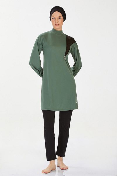 REMSA Lycra Full Covered Hijab Swimsuit Rozamay Area 9238 Khaki