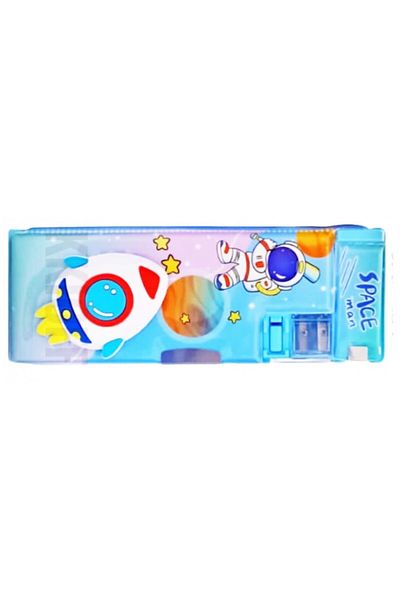 Taros UNICK COLOR 3D Rocket Husă pentru creion cu 2 compartimente în relief