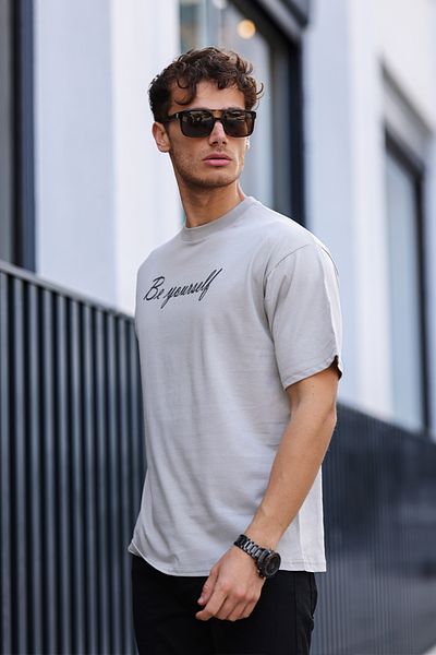 aziso Ανδρικό μπλουζάκι Oversize Βαμβακερό - 100% Ύφασμα