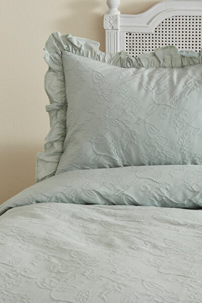 Karaca Home Tyra %100 Pamuk Çift Kişilik Yatak Örtüsü Adaçayı