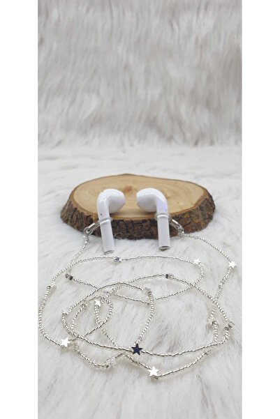 HAPPY HANDMADE AirPods Strap with Natural Hematite Stone Stars Transparent Be...