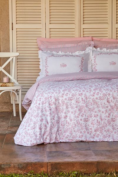 Karaca Home Set cuvertură de pilota dublă Versailles roz