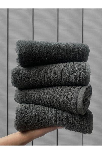 SHAL HOME Set of 4 Shal 100% Cotton Hand and Face Towels