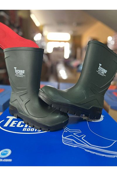 TECHNO BOOTS Unisex O4 Steel Toeless Polyurethane Boots - 100% Αδιάβροχο, Εργασία, Γεωργία, Αγρότης, Ψαράς Κοντό