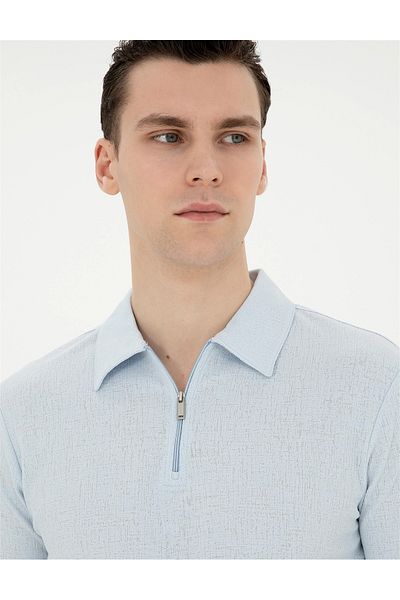 Pierre Cardin Μπλουζάκι γαλάζιο Slim Fit ELİFSU BUTIQUEHOME