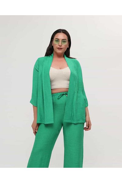 Butik Nilyam Дамски спортен ежедневен комплект с анцуг и жилетка, големи размери, 24069