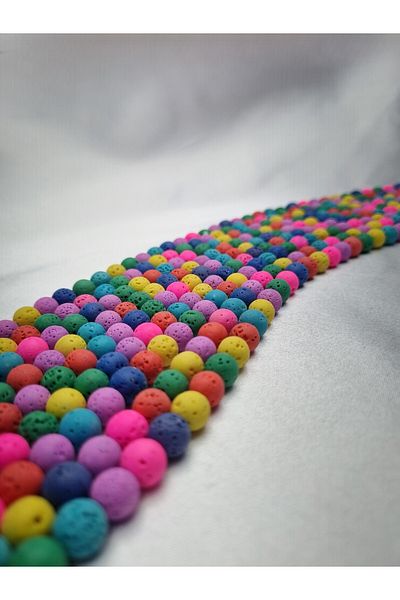 Yüksel Boncuk Σειρά από φυσική πέτρα 8 mm Lava (χρώμα).