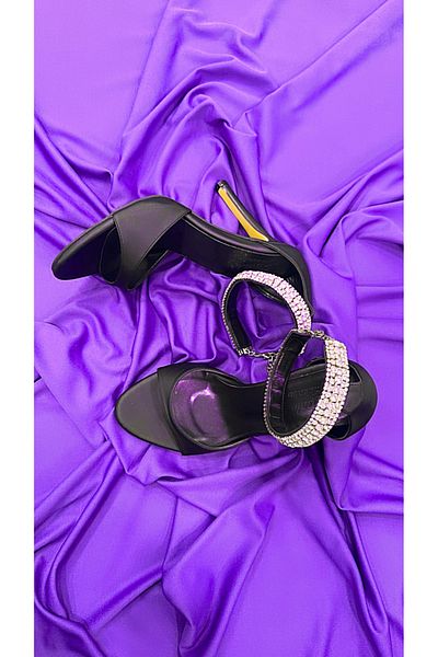 Pine Cone Ankle Stoned Heeled Shoes