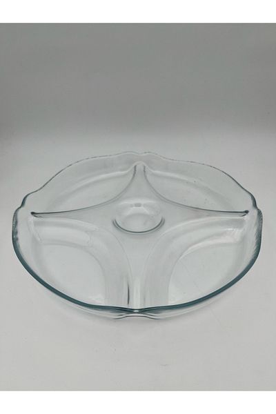 Paşabahçe Glass Breakfast Snack Plate with 4 Eyes