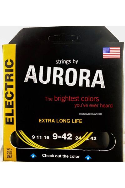 Aurora Electric Guitar string (9-42 Electric string) Yellow Color