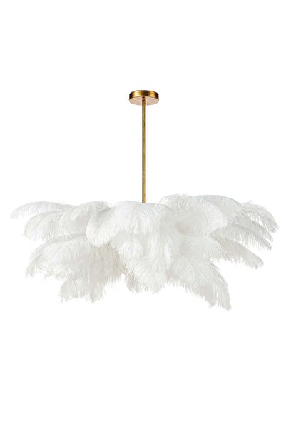 NZL Lighting Deve Kuşu Tüyü Lüks Modern Avize Tüy Avize