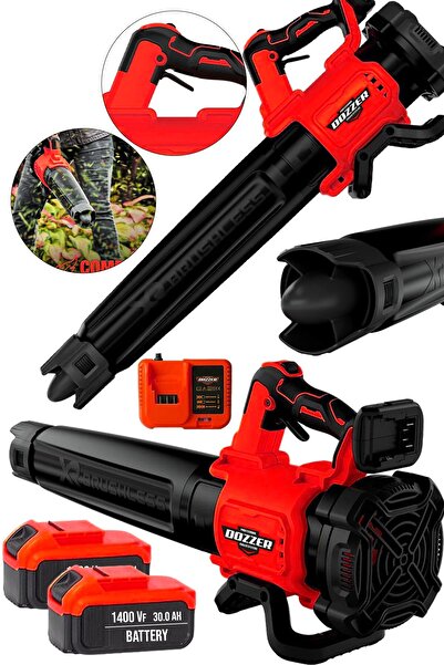 DOZZER RED Devir Ayarlı BL Motor 1400Vf 30Ah 2x Akülü Toz Talaş Ot Çalı Yapra...