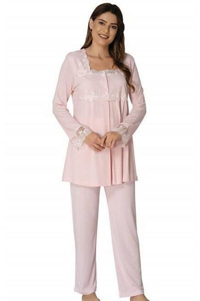 CT MODA Effort Pink Long Sleeve Maternity Pajama Set
