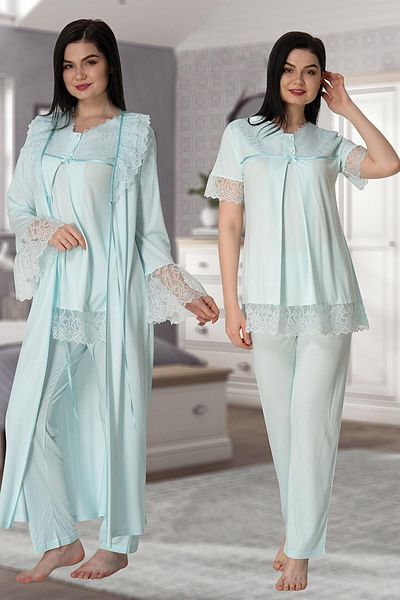 CT MODA Set de pijamale și rochii de maternitate Blue Lace Effort