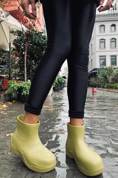 Bambi Khaki PVC dámské boty a botičky K02819300023