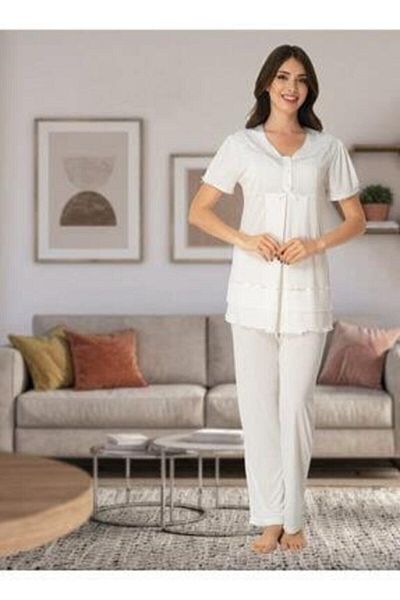 CT MODA Ecru Color Maternity Maternity Pajama Set - Effort