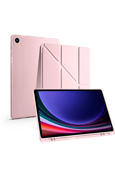 UnDePlus Samsung Galaxy Tab S6 Lite 2024 P620 P610 Kılıf Kalem Bölmeli Trifolding Case 13-15-17