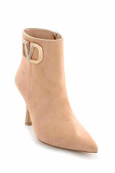 Bambi Bej Süet Kadın Bot & Bootie K02229008302