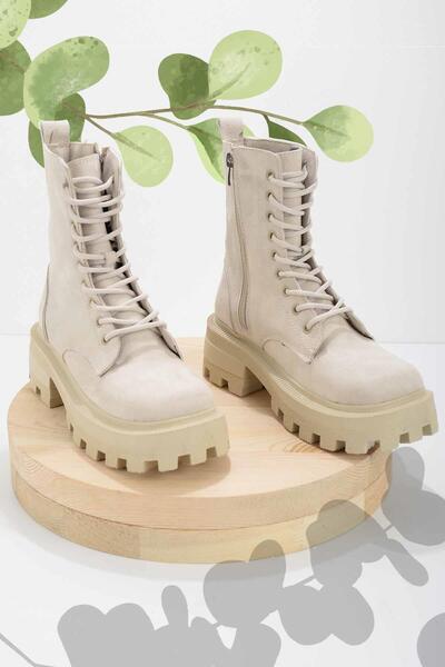 Bambi Cizme și cizme de damă din piele intoarsa bej K 02578001402