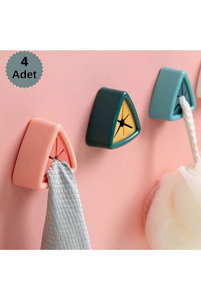 TİNEKE Hanger Practical Towel Kitchen Hanger Towel Holder Practical Self Adhesive Hanger Apparatus 4 Pieces
