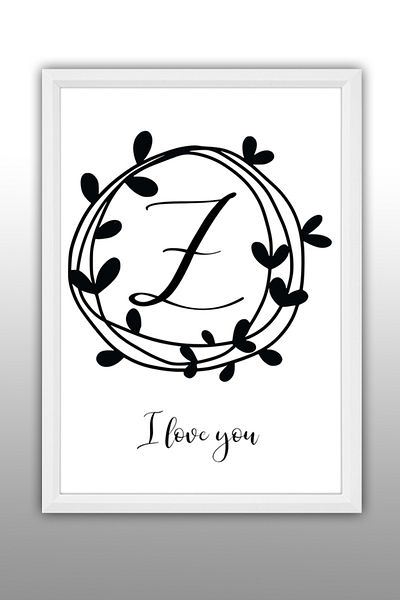 yhfoto Z I Love You Design Masă Decorativă 30x40 Cadru pentru Imagini Cadru din Lemn MDF Fără Sticlă