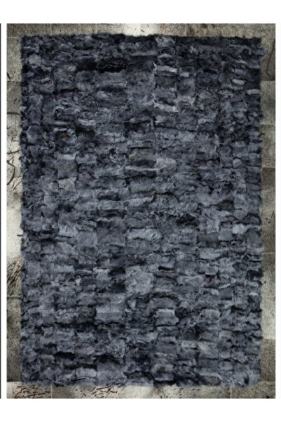 KuzeyCarpet Antrasit Renk Varaklı Doğal Toskana Halı